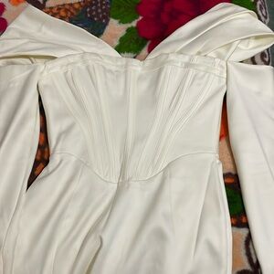 House of CB Arista Ivory Satin Corset Mini dress